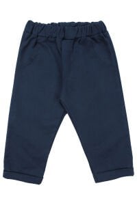 Erkek Bebek Ekose Gömlekli Lacivert Triko Hırkalı Üçlü Lüks Takım