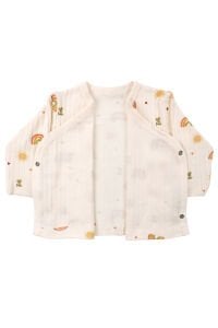 Kız Bebek Ekru Güneş Gökkuşağı Desenli Üçlü Takım 0-3 Ay