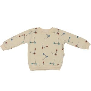 Erkek Çocuk Ekru Kahve Renkli Scooter Baskılı Üç İp  2'li Takım