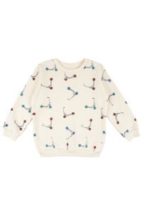 Erkek Çocuk Ekru Kahve Renkli Scooter Baskılı Üç İp  2'li Takım