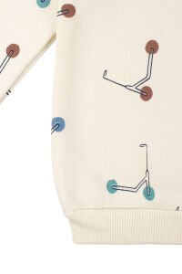 Erkek Çocuk Ekru Kahve Renkli Scooter Baskılı Üç İp  2'li Takım