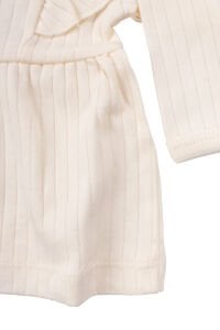 Kız Bebek Ekru Pembe Çilek Nakışlı Omuzları Fırfırlı İkili Takım 0-3 Ay