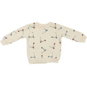 Erkek Çocuk Ekru Mavi Renkli Scooter Baskılı Üç İp  2'li Takım