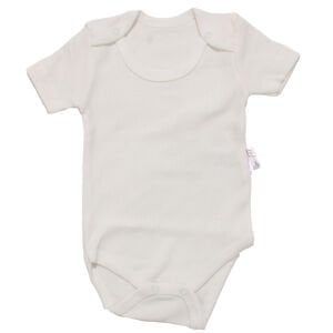 Unisex Ekru Raporlu Kısa Kol Çıtçıtlı Body Zıbın