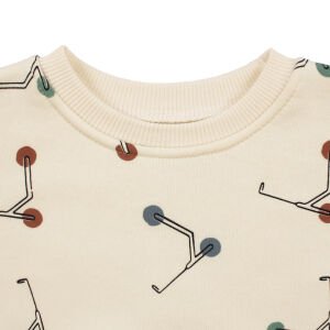 Erkek Çocuk Ekru Mavi Renkli Scooter Baskılı Üç İp  2'li Takım