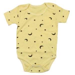 Kız Bebek Ekru Mor Kalp Baskılı Askılı Çıtçıtlı Body Zıbın