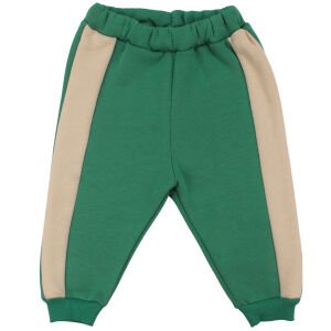 Erkek Bebek Ekru Yeşil Good Luck Yıldızlı Üç İp 2'li Takım