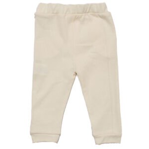 Unisex Ekru Fitilli Cepli Penye Pantolon Tek Alt