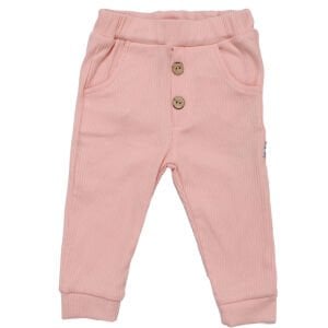 Unisex Pembe Fitilli Cepli Penye Pantolon Tek Alt