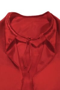 Unisex Kırmızı Saten Ay Yıldız Baskılı El Geçirmeli Pelerin