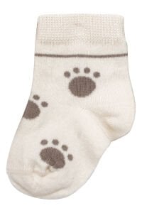 Erkek Bebek Kahve Krem Yeşil Ayıcık Desenli 3'lü Çorap Set