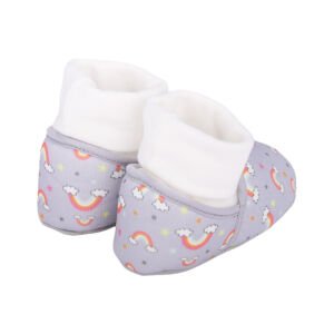 Unisex Gri Gökkuşağı Desenli Panduf