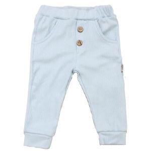 Unisex Mavi Fitilli Cepli Penye Pantolon Tek Alt