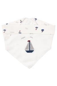 Erkek Bebek Ekru Laci Kayık Nakışlı 5 Parça Organik Hastane Çıkış Seti