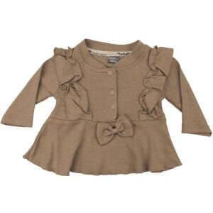 Kız Bebek Kahve Fiyonklu Fırfırlı 2'li Takım