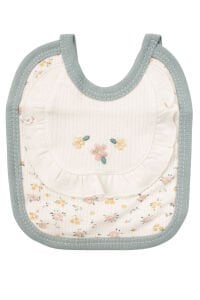 Kız Bebek Ekru Yeşil Çiçek Nakışlı Fırfırlı 5 Parça Hastane Çıkış Seti