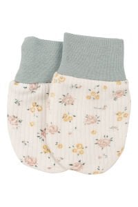 Kız Bebek Ekru Yeşil Çiçek Nakışlı Fırfırlı 5 Parça Hastane Çıkış Seti