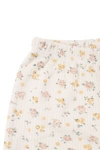 Kız Bebek Ekru Yeşil Çiçek Nakışlı Fırfırlı 5 Parça Hastane Çıkış Seti