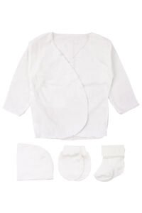 Unisex Ekru Organik 10 Parça Hastane Çıkış Seti