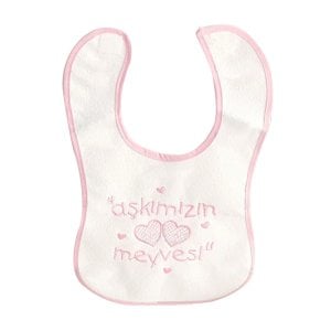 Aşkımızın Meyvesi Su Geçirmez Pembe Bebek Önlük