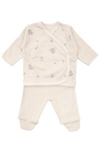 Unisex Bej Koala Desenli Organik 10 Parça Hastane Çıkış Seti