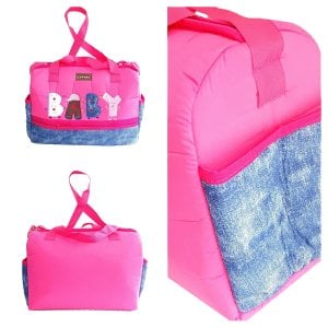 Fuşya kot desenli Baby Bebek Çantası