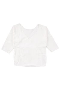 Unisex Ekru Beyaz Biyeli İç Zıbın Hastane Çıkış Seti