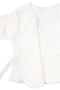 Unisex Ekru Beyaz Biyeli İç Zıbın Hastane Çıkış Seti