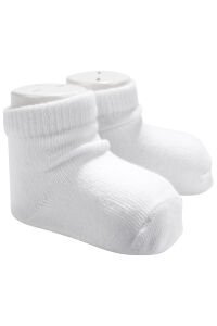 Unisex Ekru Düz Patik Çorap 0-6 Ay