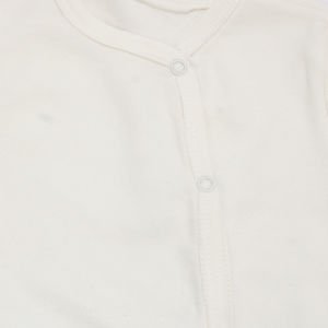 Unisex Ekru Yandan Çıtçıtlı Patikli Pamuklu Tulum 3-6 Ay