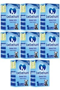 Bebehum 1 Numara Bebek Sütü 0-6 Ay 800 gr x 8 Adet