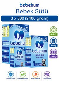 Bebehum 1 Numara Bebek Sütü 0-6 Ay 800 gr x 3 Adet