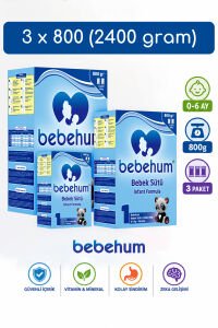 Bebehum 1 Numara Bebek Sütü 0-6 Ay 800 gr x 3 Adet