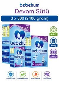 Bebehum 3 Numara Devam Sütü 9-12 Ay 800 gr x 3 Adet