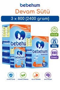 Bebehum 4 Numara Devam Sütü 12 Ay+ 800 gr x 3 Adet
