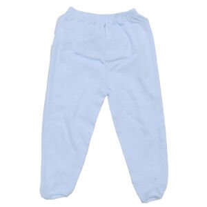 Unisex Mavi Patikli Pati Baskılı Penye Pantolon Tek Alt