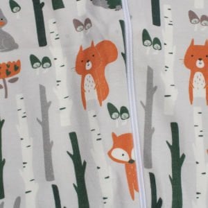 Erkek Bebek Gri Tilki Tavşan Desenli Uyku Tulumu 0.5 Tog