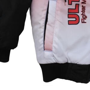 Erkek Çocuk Siyah Renkli Çizgili Ultimate Yazılı Kapşonlu Şisme Mont