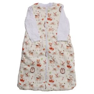 Erkek Bebek Ceylan Tilki Desenli Dolgulu İçli Dışlı Uyku Tulumu 6-12 Ay
