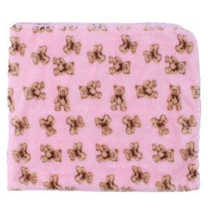 Pembe Ayıcık Desenli Polar Battaniye