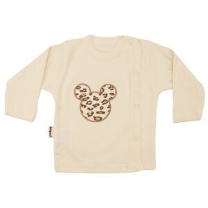 Kız Bebek Ekru Kahve Leopar Desenli Bereli Pijama Takımı 0-3 Ay