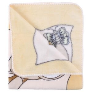 Unisex Kahve Sarı Ceylanlı Desenli Polar Battaniye 85*100 cm