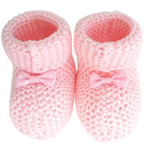Papyonlu Pembe Triko Patik 0-6 Ay