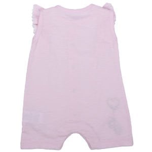 Kız Bebek Pembe Pıtırcık Dantel Kollu Çıtçıtlı Tulum