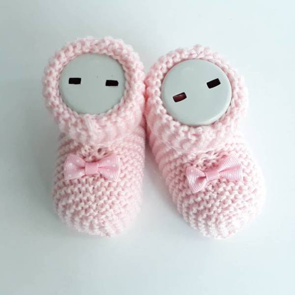 Papyonlu Pembe Triko Patik 0-6 Ay