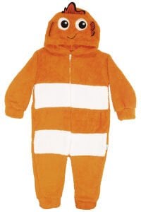 Unisex Polar Sarı Kapşonlu Balıklı Peluş Welsoft Tulum