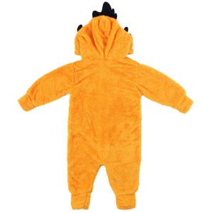 Unisex Polar Sarı Kapşonlu Balıklı Peluş Welsoft Tulum