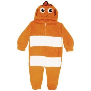 Unisex Polar Sarı Kapşonlu Balıklı Peluş Welsoft Tulum