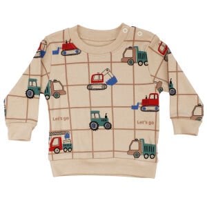 Erkek Bebek Kahve Traktör Baskılı 2'li Takım