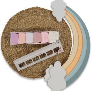Kız Bebek Lila Pembe Beyaz 6'lı Çorap Seti 0-6 Ay